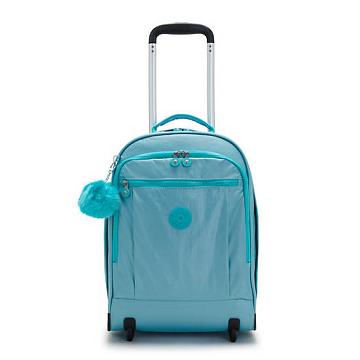 Kipling Gaze Large Metallic Rolling Backpacks Natural Aqua Metallic | CA 1530WN